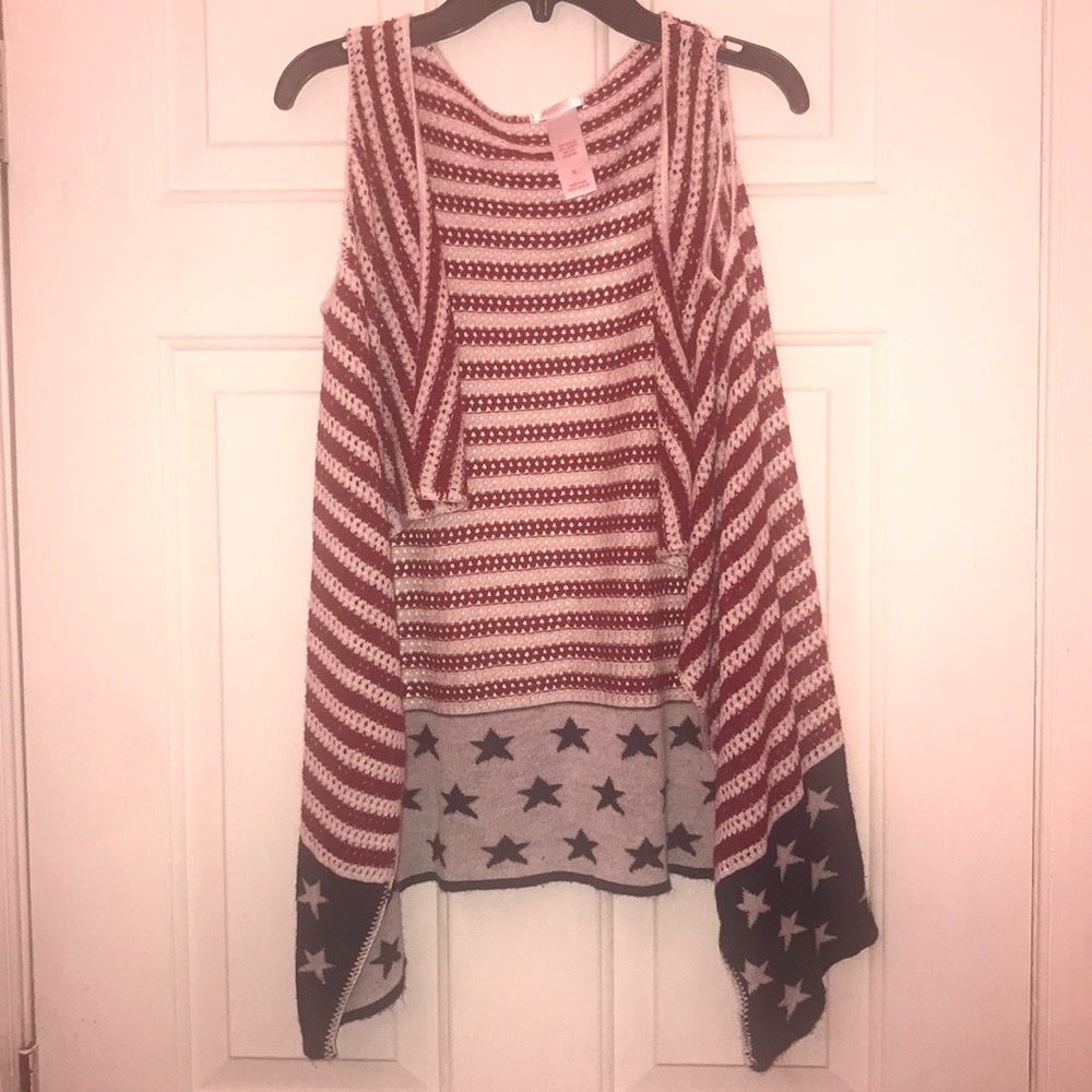 Red White and Blue Long Vest